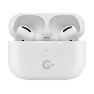 Наушники беспроводные GEOZON G-PRO, с зарядным боксом, с беспроводной зарядкой, белые