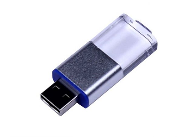 USB 2.0- флешка промо на 16 Гб прямоугольной формы, выдвижной механизм