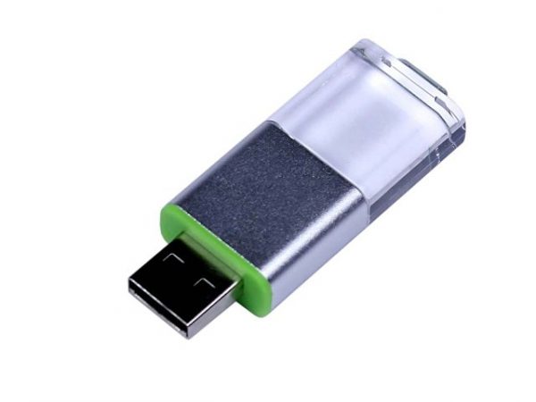 USB 2.0- флешка промо на 64 Гб прямоугольной формы, выдвижной механизм