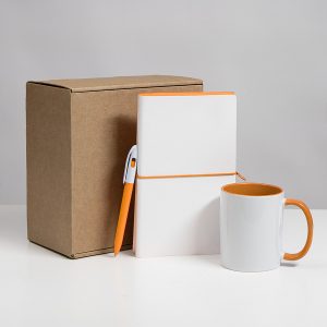 Набор подарочный WHITE VEIL: блокнот, ручка, кружка; белый/красный Набор подарочный WHITE VEIL: блокнот, ручка, кружка; белый/красный