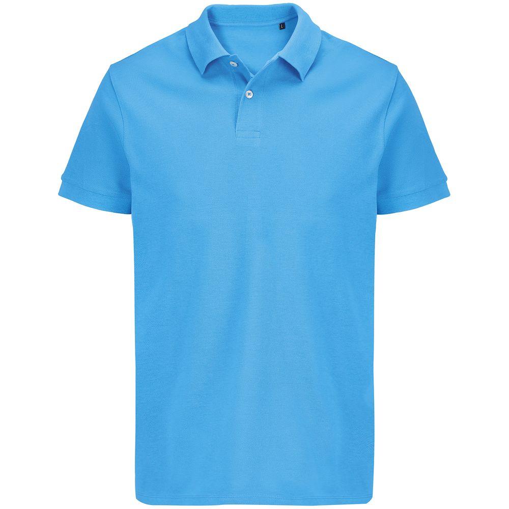 Рубашка поло унисекс Pacific, ярко-бирюзовая Рубашка поло унисекс Pacific, ярко-бирюзовая