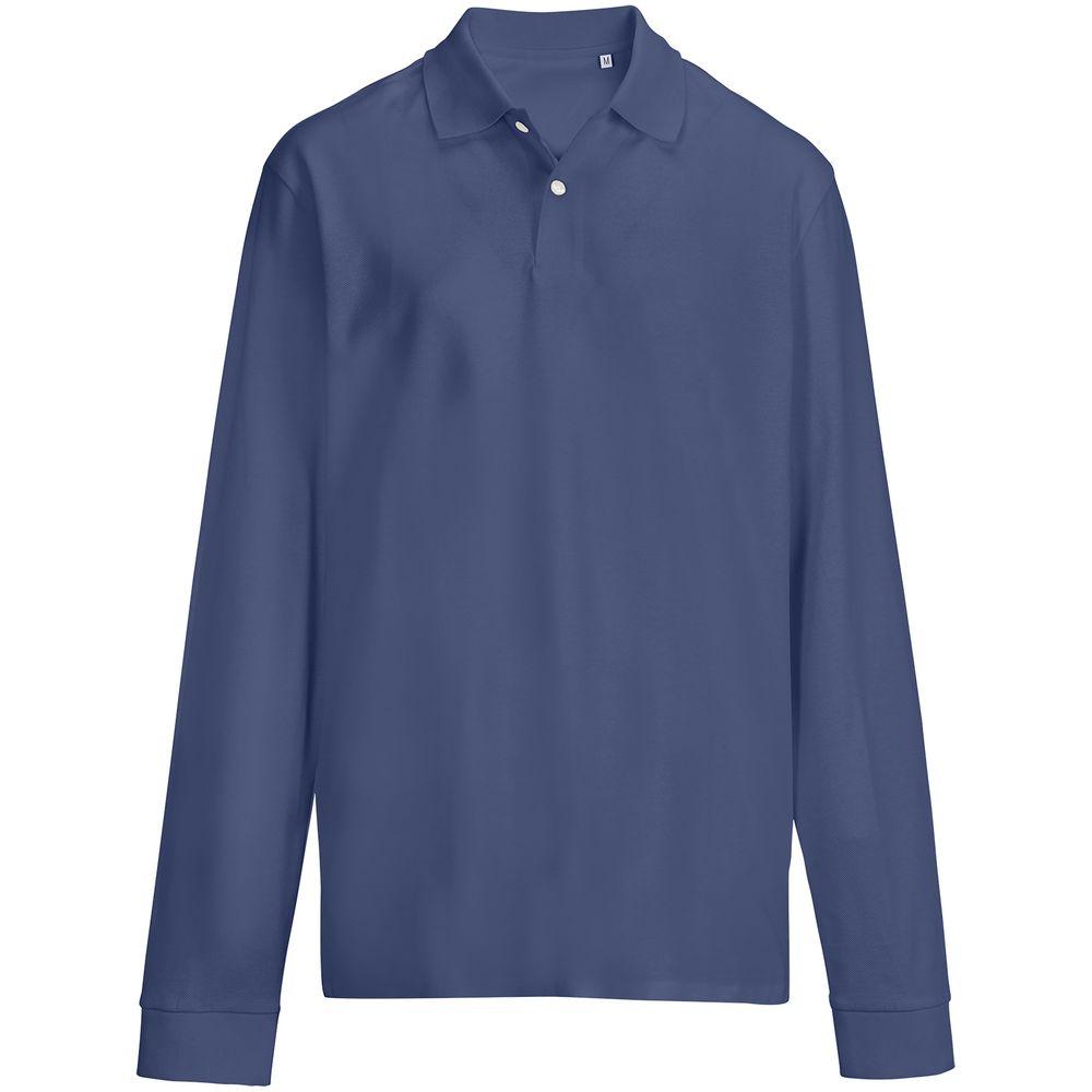 Рубашка поло унисекс с длинным рукавом Pacific LSL, синяя (джинс) Рубашка поло унисекс с длинным рукавом Pacific LSL, синяя (джинс)
