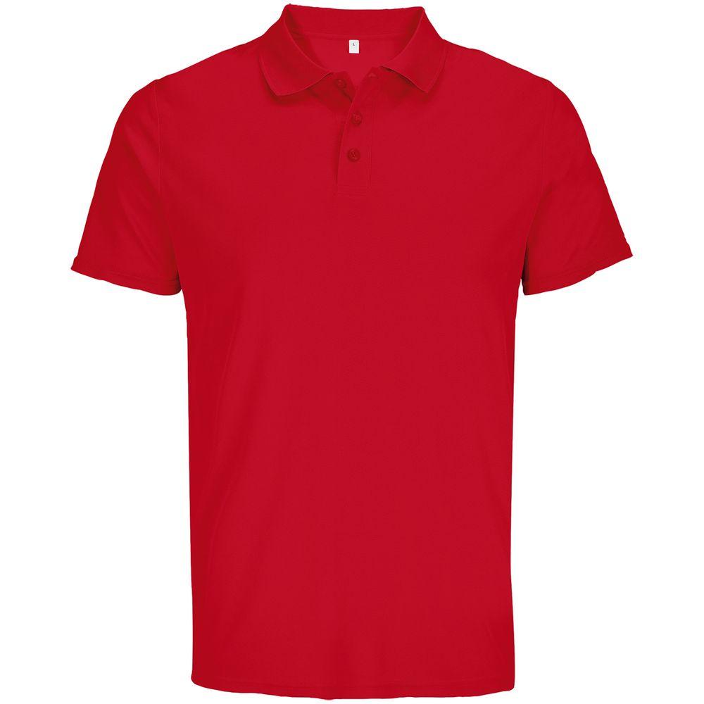 Рубашка поло унисекс Pitcher, красная Рубашка поло унисекс Pitcher, красная