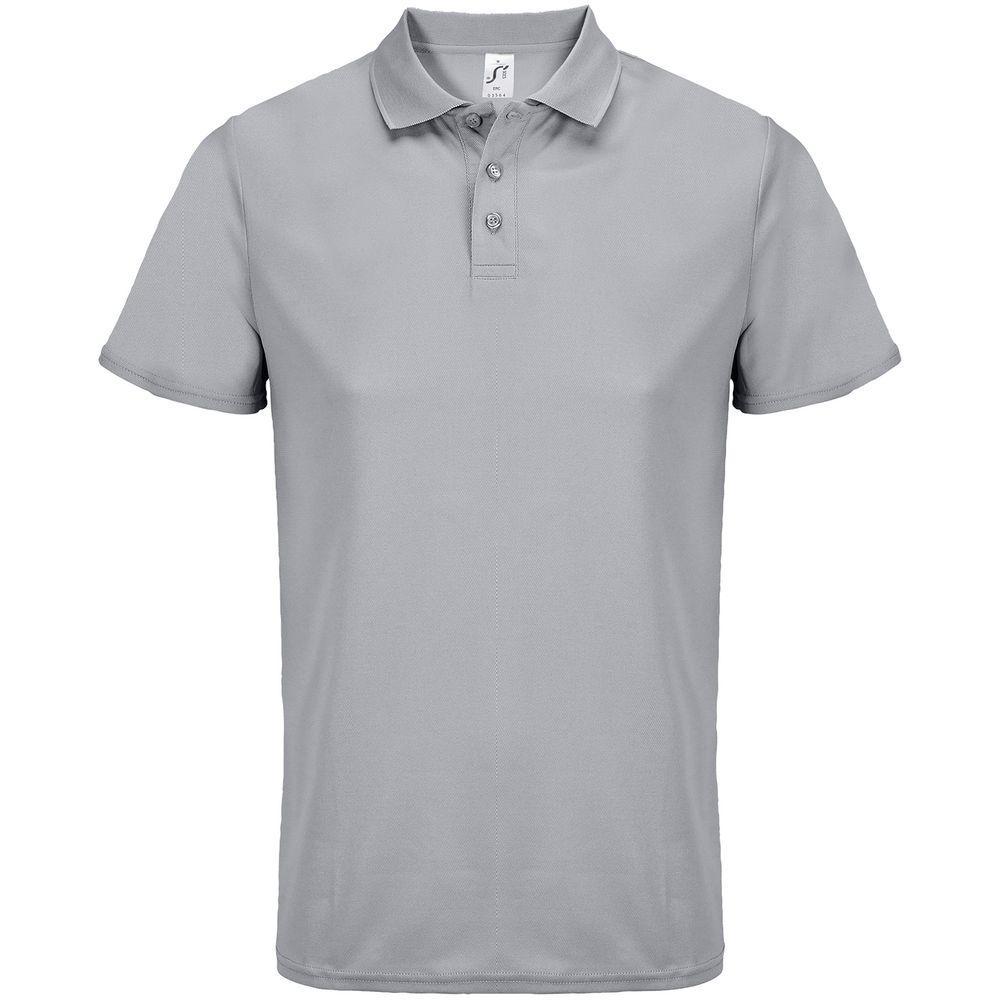 Рубашка поло унисекс Pitcher, серая Рубашка поло унисекс Pitcher, серая
