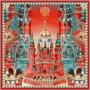 Платок «Кремль – Москва – Фаберже»