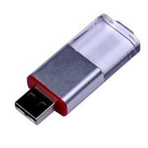 USB 2.0- флешка промо на 64 Гб прямоугольной формы, выдвижной механизм