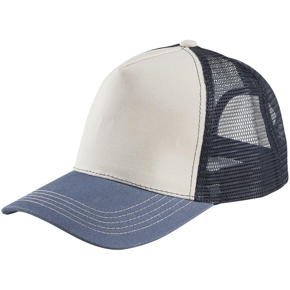 Бейсболка Blink, молочно-белая с синим (деним) Бейсболка Blink, молочно-белая с синим (деним)