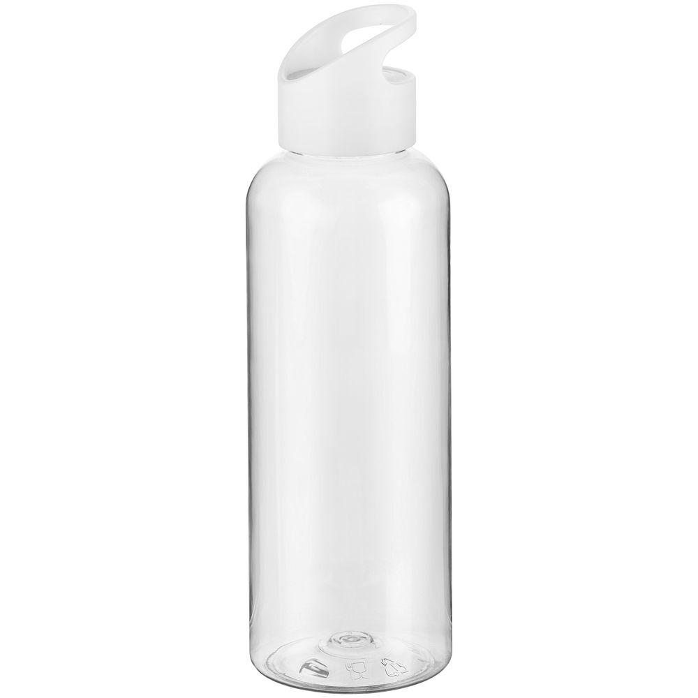 Бутылка для воды Plaske, прозрачная с белой крышкой Бутылка для воды Plaske, прозрачная с белой крышкой