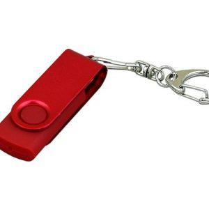 USB 2.0- флешка промо на 32 Гб с поворотным механизмом и однотонным металлическим клипом