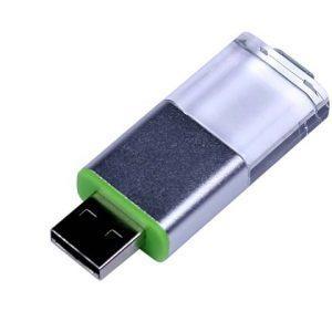 USB 2.0- флешка промо на 64 Гб прямоугольной формы, выдвижной механизм