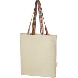 Эко-сумка «Rainbow» из переработанного хлопка с передним карманом