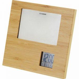 Бамбуковая фоторамка «Sasa» с метеостанцией