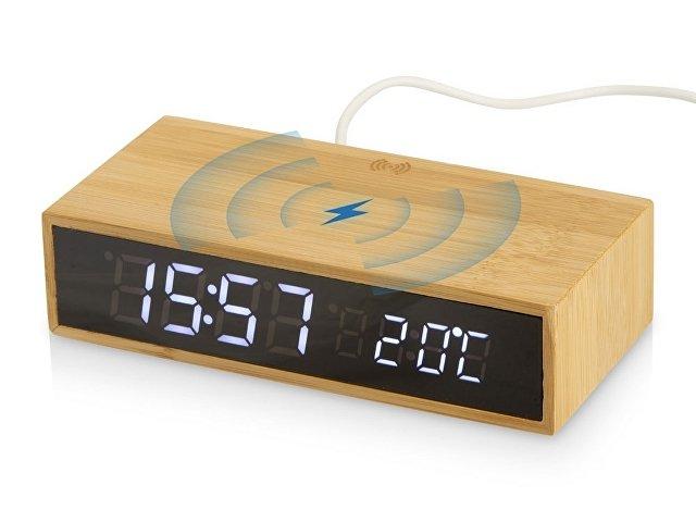 Часы настольные с беспроводной зарядкой «Index», 10 Вт Часы настольные с беспроводной зарядкой «Index», 10 Вт