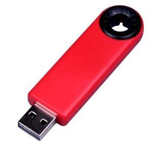 USB 3.0- флешка промо на 32 Гб прямоугольной формы, выдвижной механизм