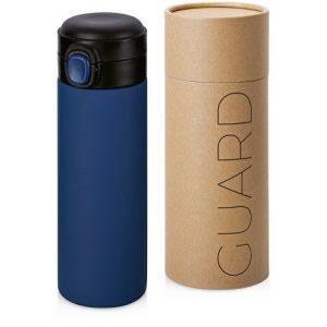 Вакуумная термокружка c кнопкой «Guard», soft-touch, 400 мл, тубус