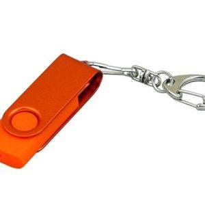 USB 2.0- флешка промо на 32 Гб с поворотным механизмом и однотонным металлическим клипом