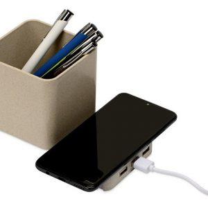 Настольный органайзер Cubic с функциями USB-хаба и беспроводной зарядки