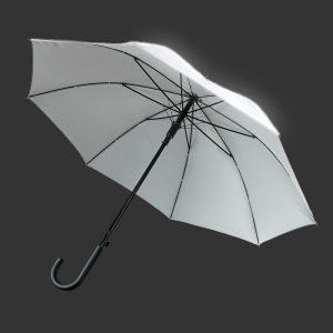 Зонт-трость “Reflect”, полуавтомат, светоотражающий серый