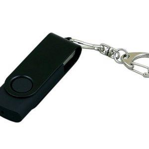 USB 2.0- флешка промо на 32 Гб с поворотным механизмом и однотонным металлическим клипом