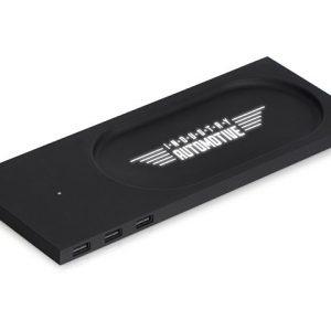 Беспроводное настольное зарядное устройство «Glide» с подсветкой, soft-touch Беспроводное настольное зарядное устройство «Glide» с подсветкой, soft-touch