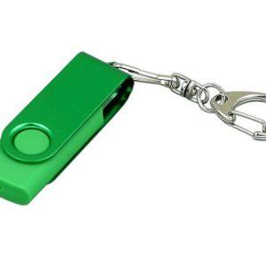 USB 2.0- флешка промо на 32 Гб с поворотным механизмом и однотонным металлическим клипом