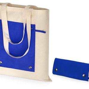 Складная хлопковая сумка для шопинга «Gross» с карманом, 180 г/м2