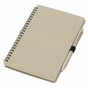 Блокнот А5 «Toledo M» с обложкой из пшеницы и пластика и шариковой ручкой