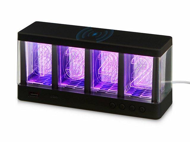 Часы с LED-подсветкой и беспроводной зарядкой «Cyber», 10 Вт Часы с LED-подсветкой и беспроводной зарядкой «Cyber», 10 Вт