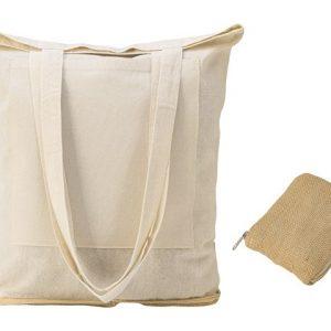 Складная сумка Jute из хлопка и джута с карманом