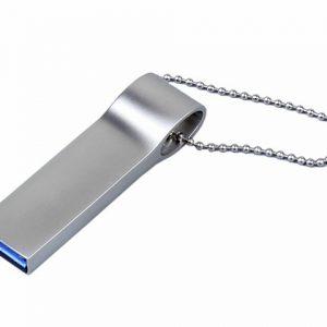 USB 3.0-флешка на 128 Гб с мини чипом и боковым отверстием для цепочки