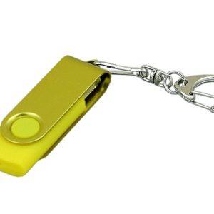 USB 2.0- флешка промо на 64 Гб с поворотным механизмом и однотонным металлическим клипом