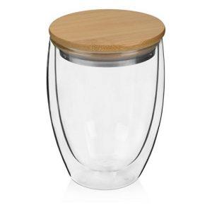 Стакан с двойными стенками и бамбуковой крышкой «Valday»