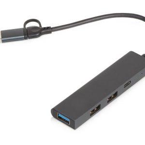 USB-хаб «Command» с коннектором 2-в-1 USB-C и USB-A, 2.0/3.0