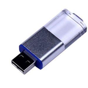 USB 2.0- флешка промо на 64 Гб прямоугольной формы, выдвижной механизм