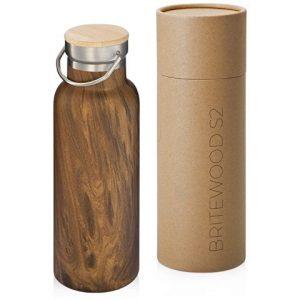 Вакуумный термос «Britewood S2», 500 мл, бамбуковая крышка, крафтовый тубус
