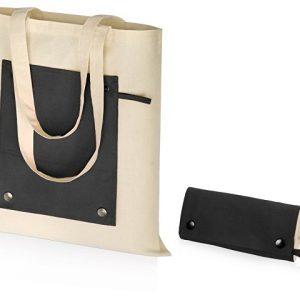 Складная хлопковая сумка для шопинга «Gross» с карманом, 180 г/м2