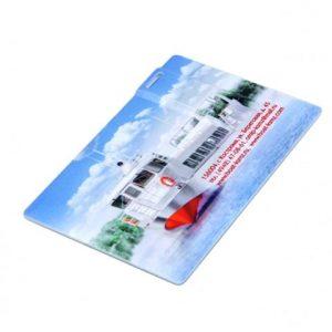 USB 2.0- флешка на 64 Гб в виде пластиковой карты с полностью выдвижным чипом