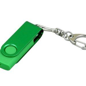 USB 2.0- флешка промо на 64 Гб с поворотным механизмом и однотонным металлическим клипом