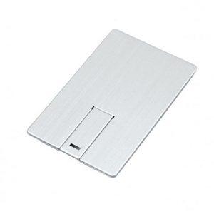 USB 2.0- флешка на 8 Гб в виде металлической карты, с раскладным чипом