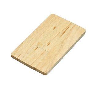 USB 2.0- флешка на 8 Гб в виде деревянной карточки с выдвижным механизмом