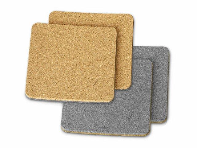 Набор костеров из пробки с фетром «Grit» Набор костеров из пробки с фетром «Grit»