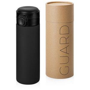 Вакуумная термокружка c кнопкой «Guard», soft-touch, 400 мл, тубус