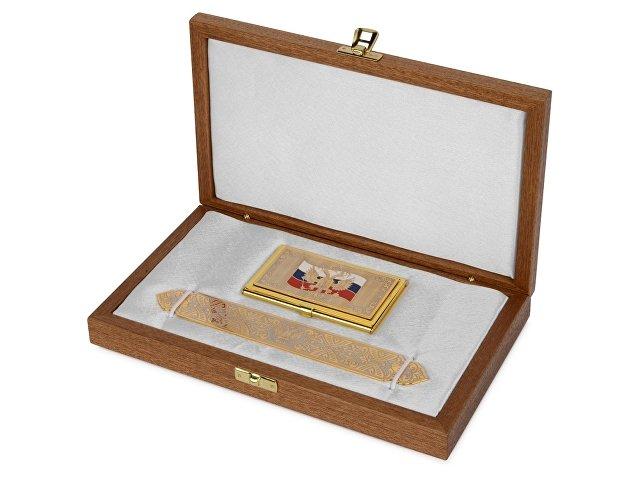 Набор Vip-персона: визитница с закладкой для книг с символикой РФ Набор Vip-персона: визитница с закладкой для книг с символикой РФ