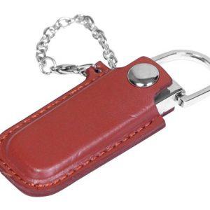 USB 2.0- флешка на 8 Гб в массивном корпусе с кожаным чехлом