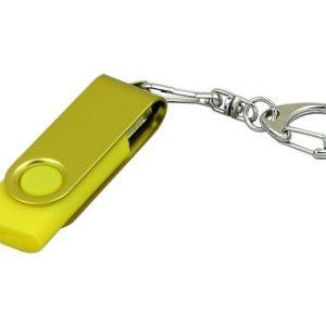 USB 2.0- флешка промо на 32 Гб с поворотным механизмом и однотонным металлическим клипом