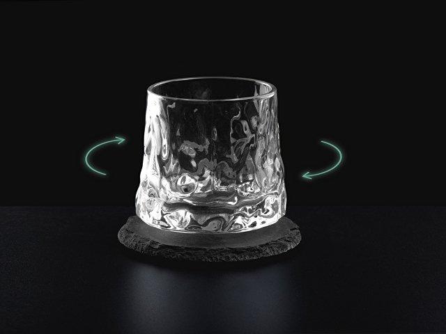 Вращающийся бокал для виски на сланцевом костере «Bromo» Вращающийся бокал для виски на сланцевом костере «Bromo»