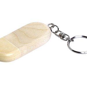 USB 2.0- флешка на 64 Гб овальной формы и колпачком с магнитом