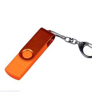 USB 3.0/micro USB/Type-C – флешка на 32 Гб 3-в-1 с поворотным механизмом