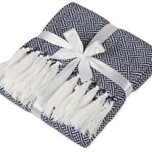 Плед акриловый с белой бахромой «Tassel»