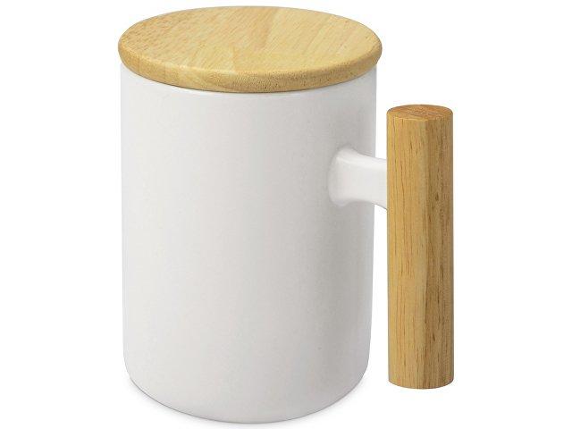 Кружка с ручкой и крышкой из каучукового дерева «Jeny» Кружка с ручкой и крышкой из каучукового дерева «Jeny»